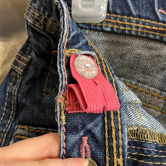 Mexx Denim Skirt in Dark Blue with Pink Embroidery - Picture 3 of 7